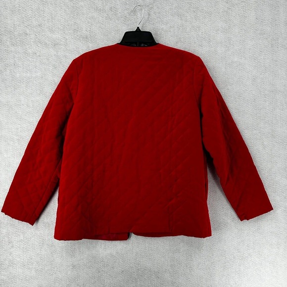 Susan‎ Graver Style Womens MEDIUM Jacket Red Quilted Frog Closure Chinese - Picture 2 of 13